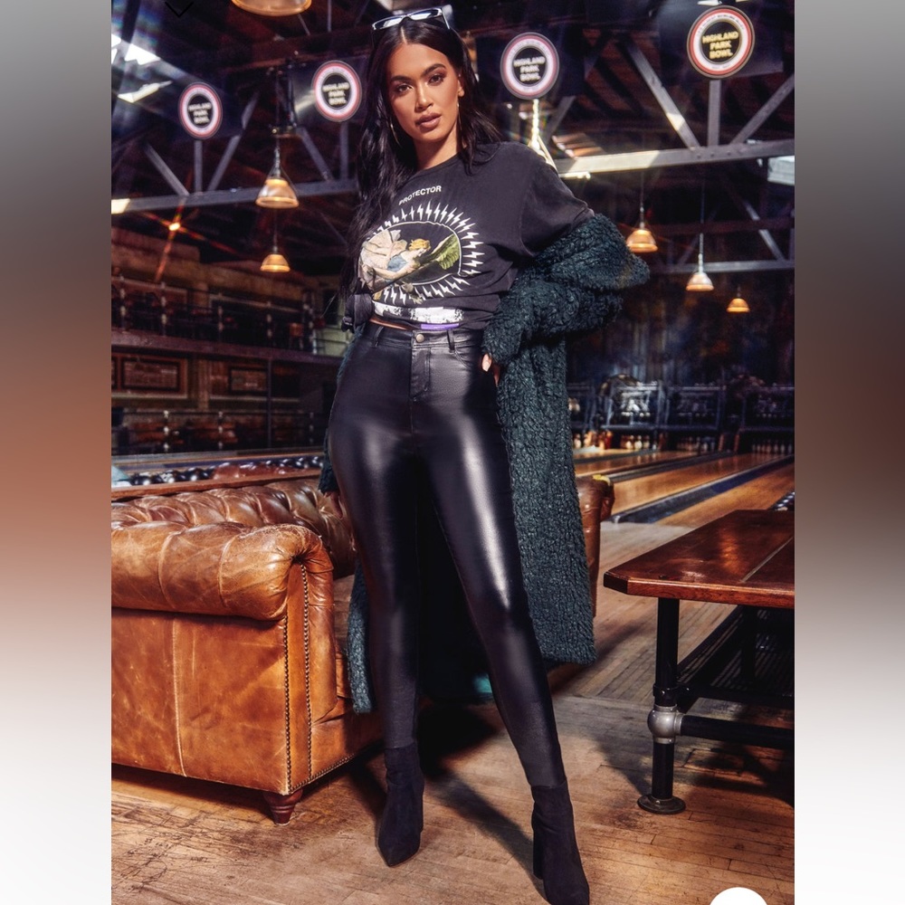 Black, leather pants